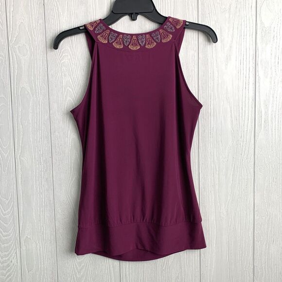 The Limited Purple Sleeveless Embroidered Neckline Top Size S - Picture 4 of 4